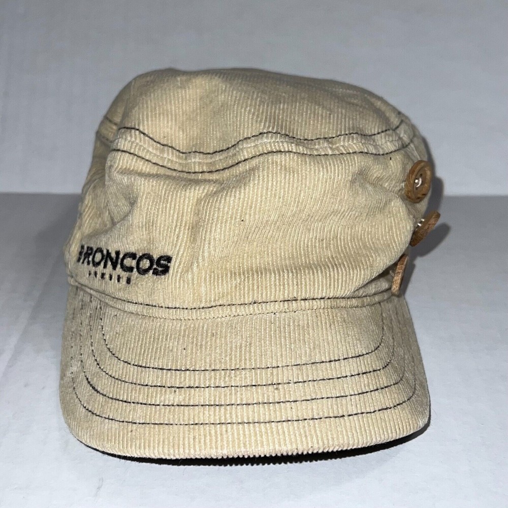 Woman's Denver Broncos Hat Cap Cadet Military Style Beige Corduroy NFL New Era